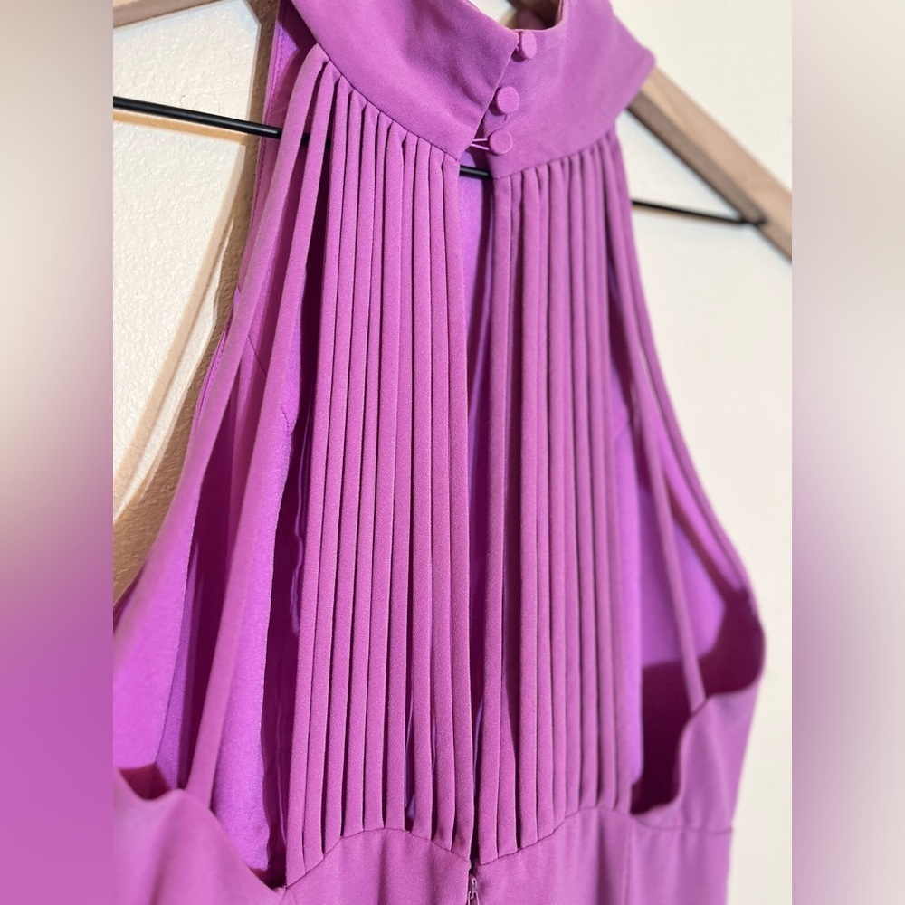 Halston Dress - Women’s 4 Purple - Designer Halter Knee Length - Picture 5 of 10